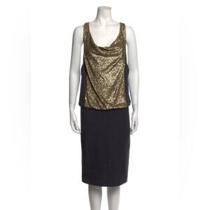 Tory Burch Idaline Racerback Dress in Gold Sequins Size S